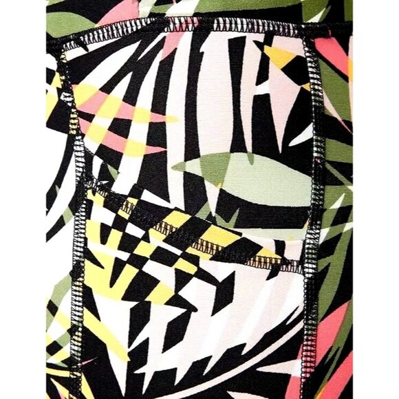 DKNY Athletic Pants S Midweight Sport Compression Legging Tropical Activewear - Picture 7 of 9